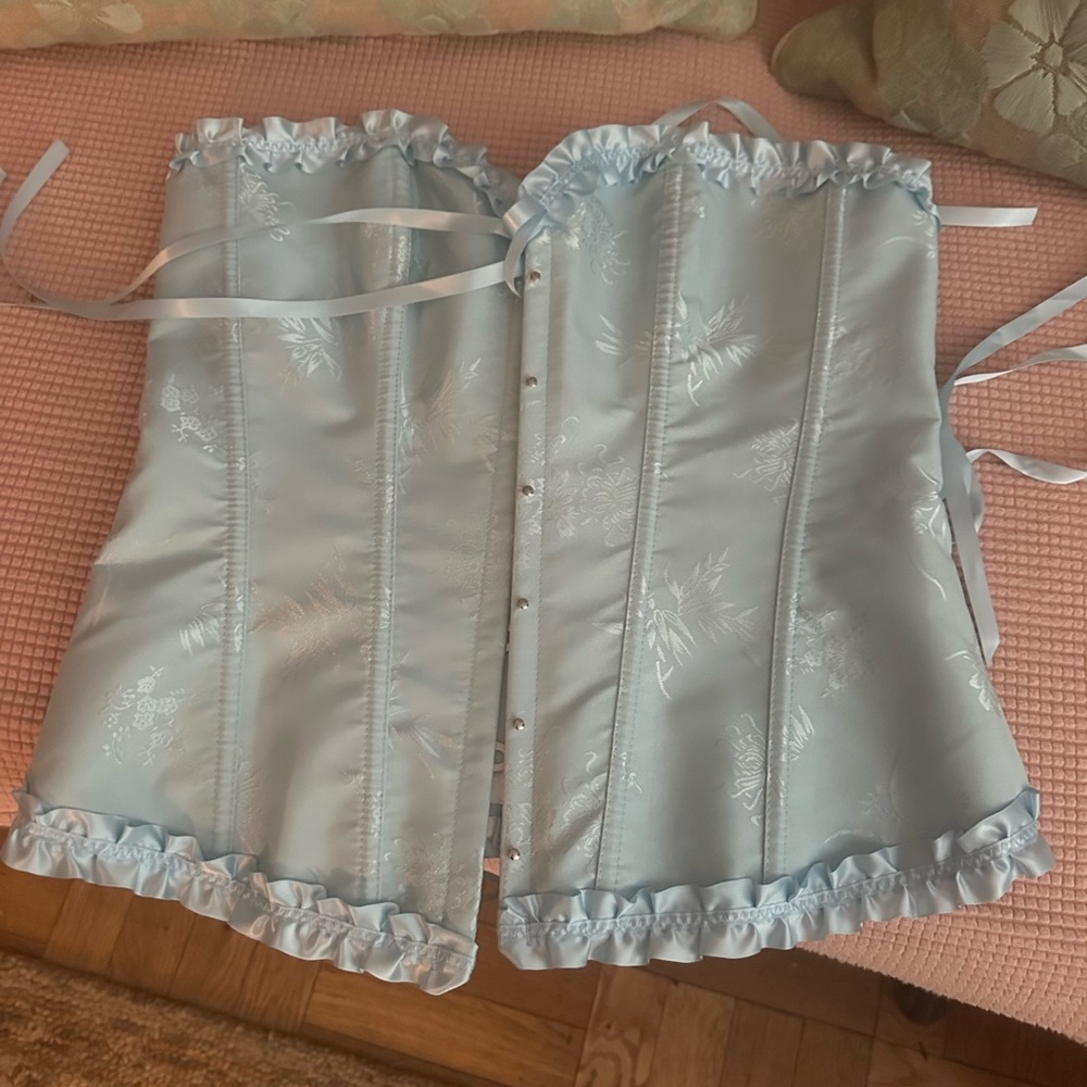 Elegant Blue Corset Top for trousseau.